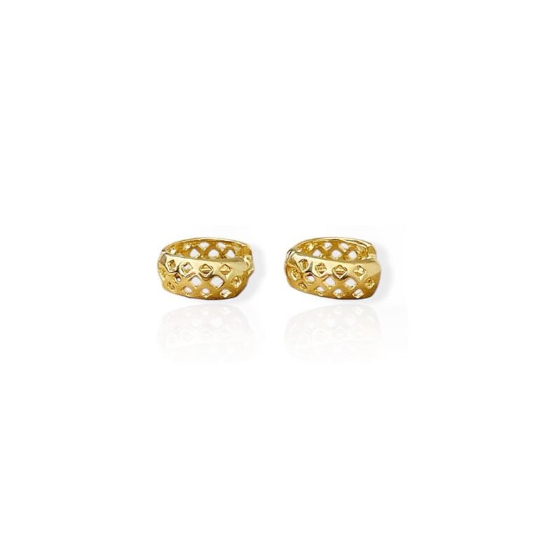 Brinco Argola Perfurado - Semijoias com banho no Ouro 18K B28