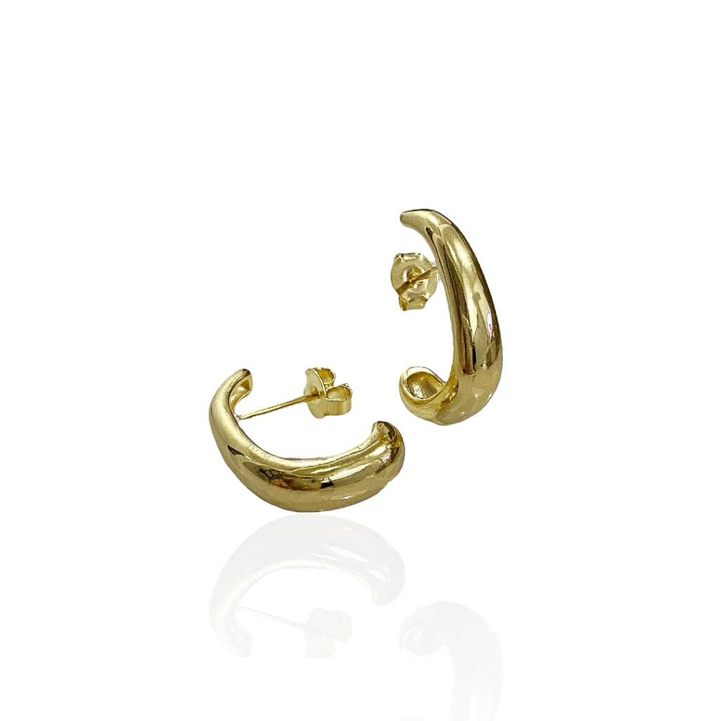Brinco Ear Hook Maciço- Semijoias no ouro 18K