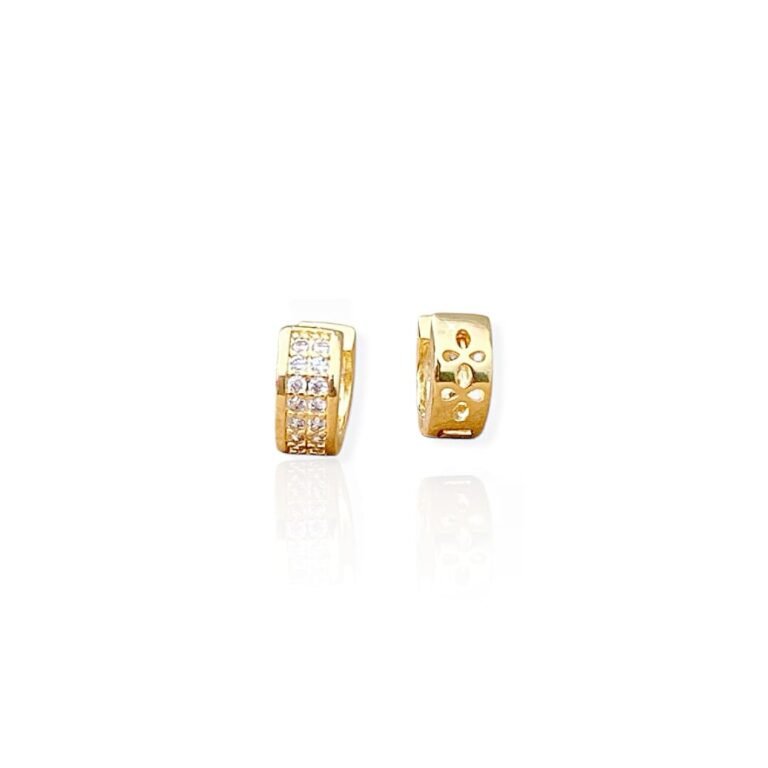 Brinco P Argola Cravação inglesa - Semijoias com banho no Ouro 18K
