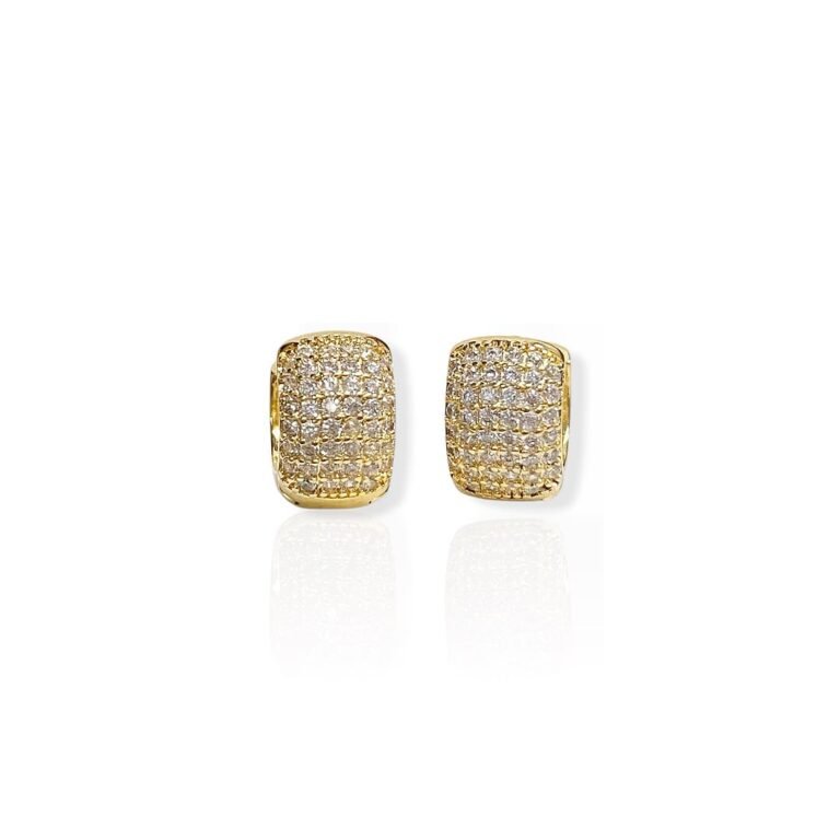 Brinco P Argola Cravejado com Zircônia - Semijoias com banho no Ouro 18K