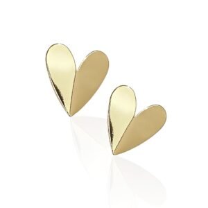 Brinco G Coração Orgânico - Semijoias no ouro 18K