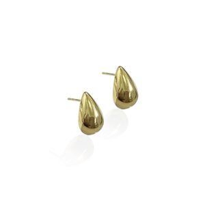 Brinco P Gota Orgânico Chapa - Semijoias no ouro 18K
