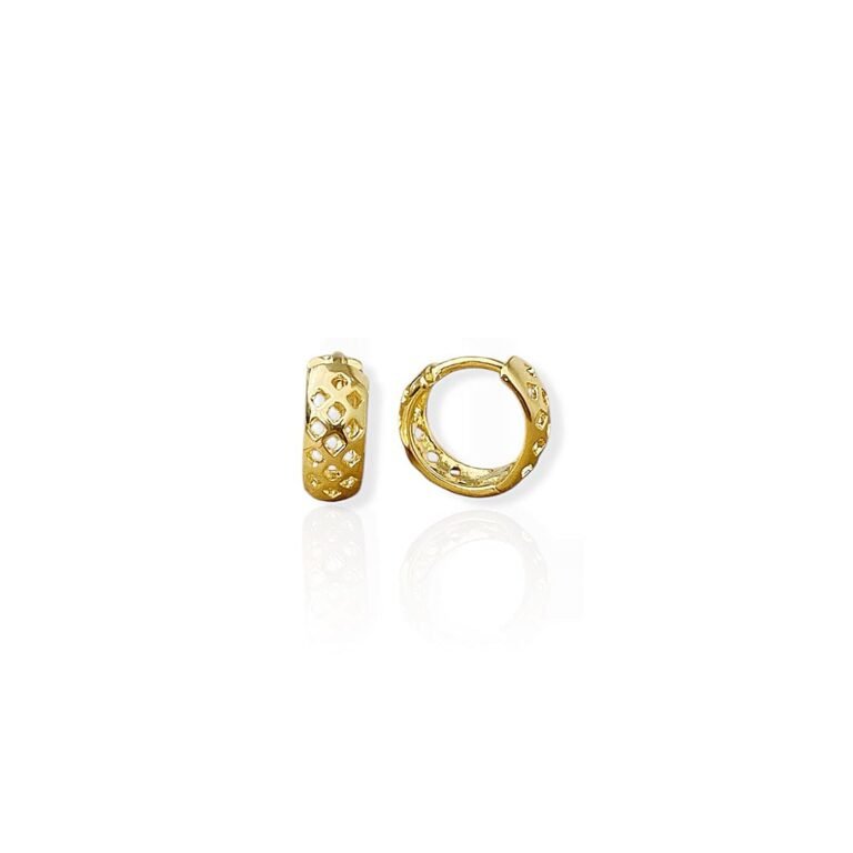 Brinco Argola Perfurado - Semijoias com banho no Ouro 18K B28