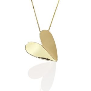 Colar Coração G Orgânico - Semijoias no ouro 18K
