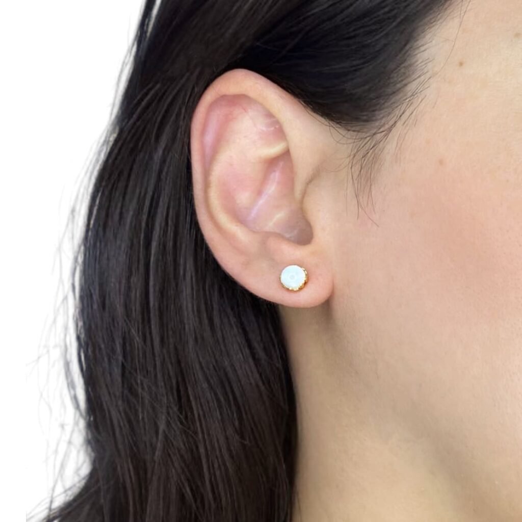 Brinco Pérola Shell 6mm - Semijoias com banho no Ouro 18K