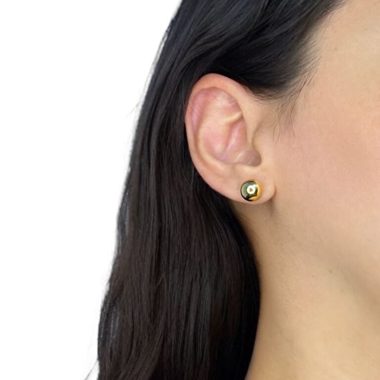 Brinco Esfera 10mm - Semijoias com banho no Ouro 18K